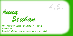 anna stuhan business card